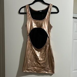 EGO Bronze Cutout Mini Dress